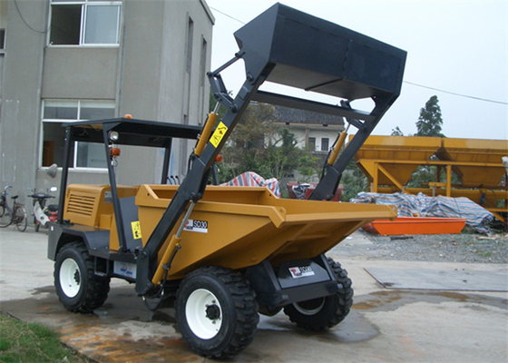 China Selbstladeschaufel-Diesel 3 Tonnen mini konkrete Kipper 4WD für Standort arbeitet,/Hochbau fournisseur